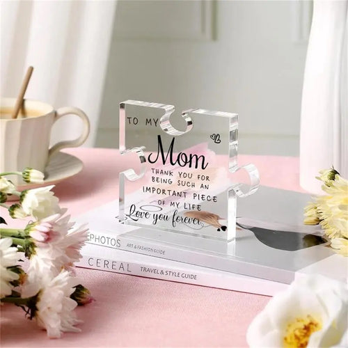 Acrylic Puzzle-Shaped Plaque for Mom or Sister — Best Mom/Sister Ever Gift