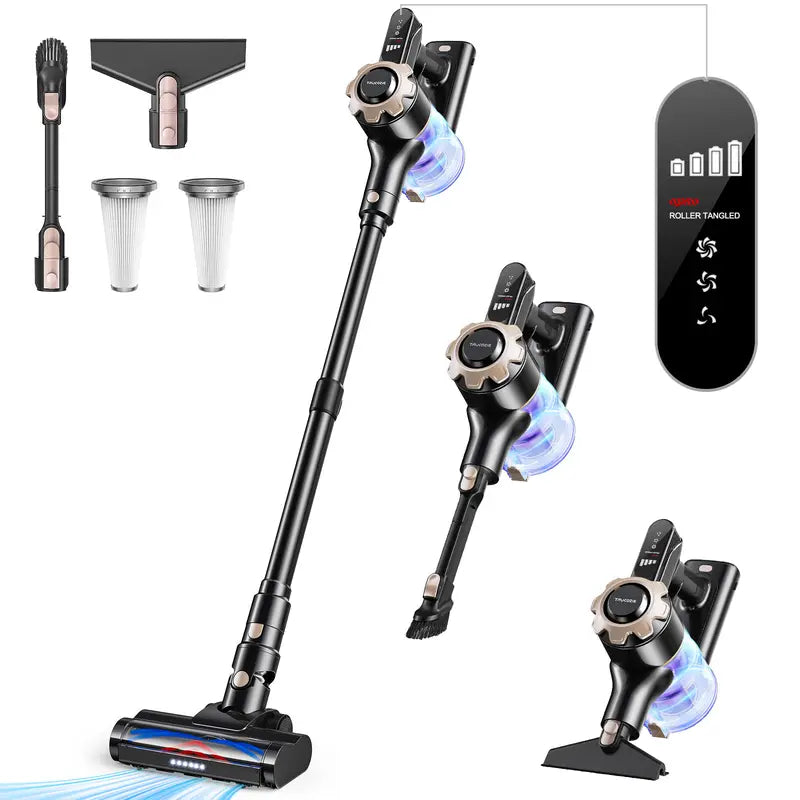 Trucozie Cordless Stick Vacuum Cleaner with LED Headlights and Multiple Attachments